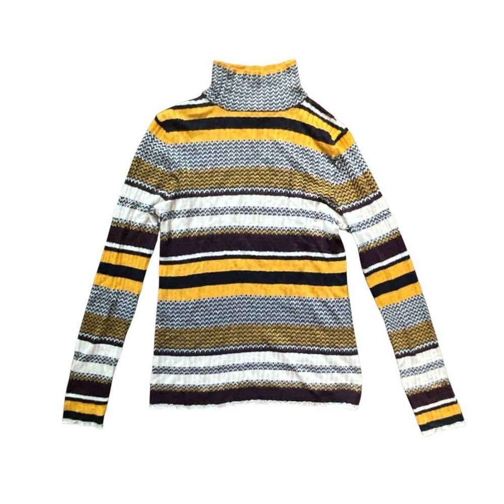 Xhilaration Colorful Striped Turtleneck Blouse: Y2K, Modern